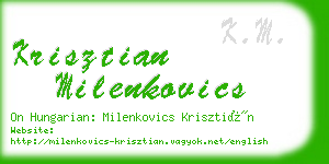 krisztian milenkovics business card